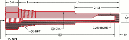 Technical drawing of well